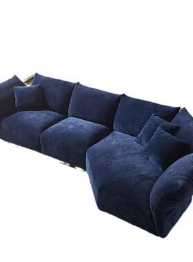 edra网红花瓣沙发意式极简雪尼尔布艺异形弧形贵妃位客厅沙发组合