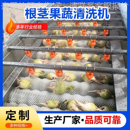 机果马蔬平行毛毛辊清洗机YGE 喷淋清洗地瓜流水线铃薯刷清洗设备