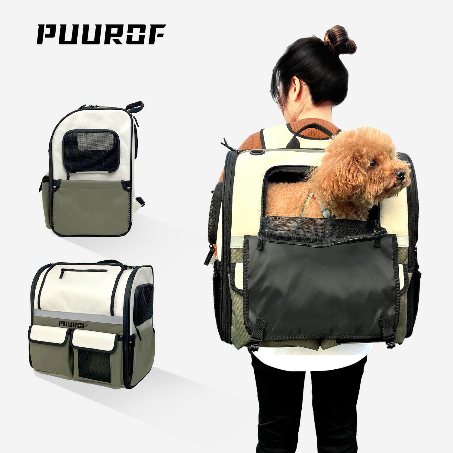 PUUFOR猫包双肩大背包大容量便携外出通勤方便车载猫包狗包多猫用