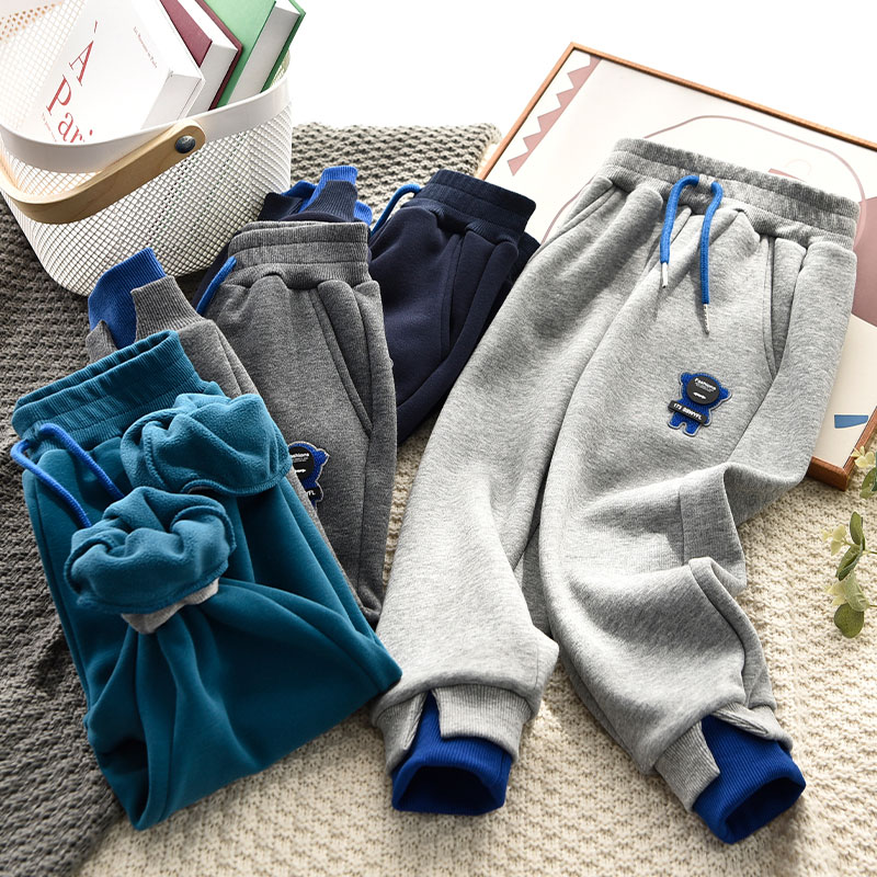 采购产品男孩羊毛裤2025秋冬新款儿童运动裤儿童服装男孩运动裤时