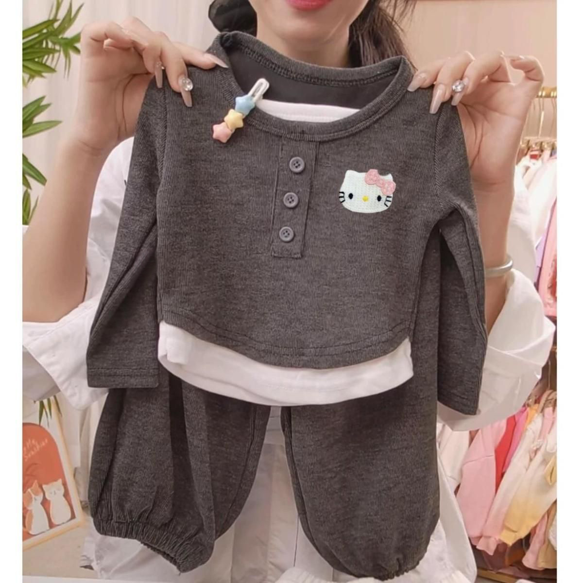 女童套装春秋季2024新款儿童韩版儿童秋装宝宝洋气上衣裤子两件套