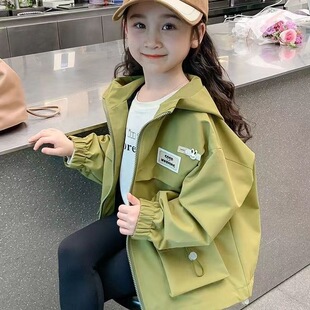 休闲 时髦女宝宝儿童套装 外套冲锋 洋派春款 女童外套春秋2024新款
