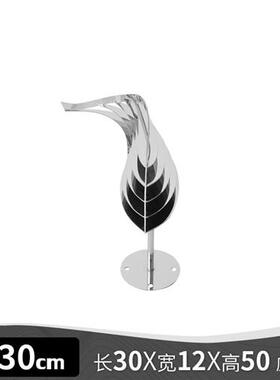 酒店售楼处地产轻奢水池镜面不锈钢抽象创意鱼摆件雕塑装饰品定制