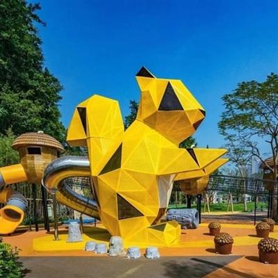 大型玻璃钢雕塑定制几何动物人物抽象派摆件卡通户外商场景观引流