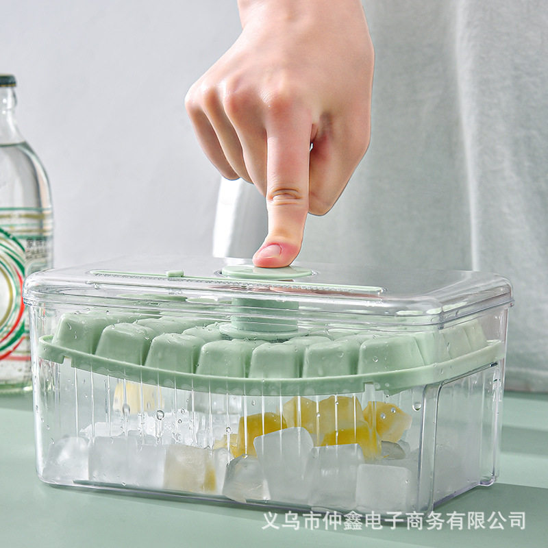 按压式冰格家用塑料制冰盒夏季冰格冰块模具冰箱速冻冰块制冰盒子