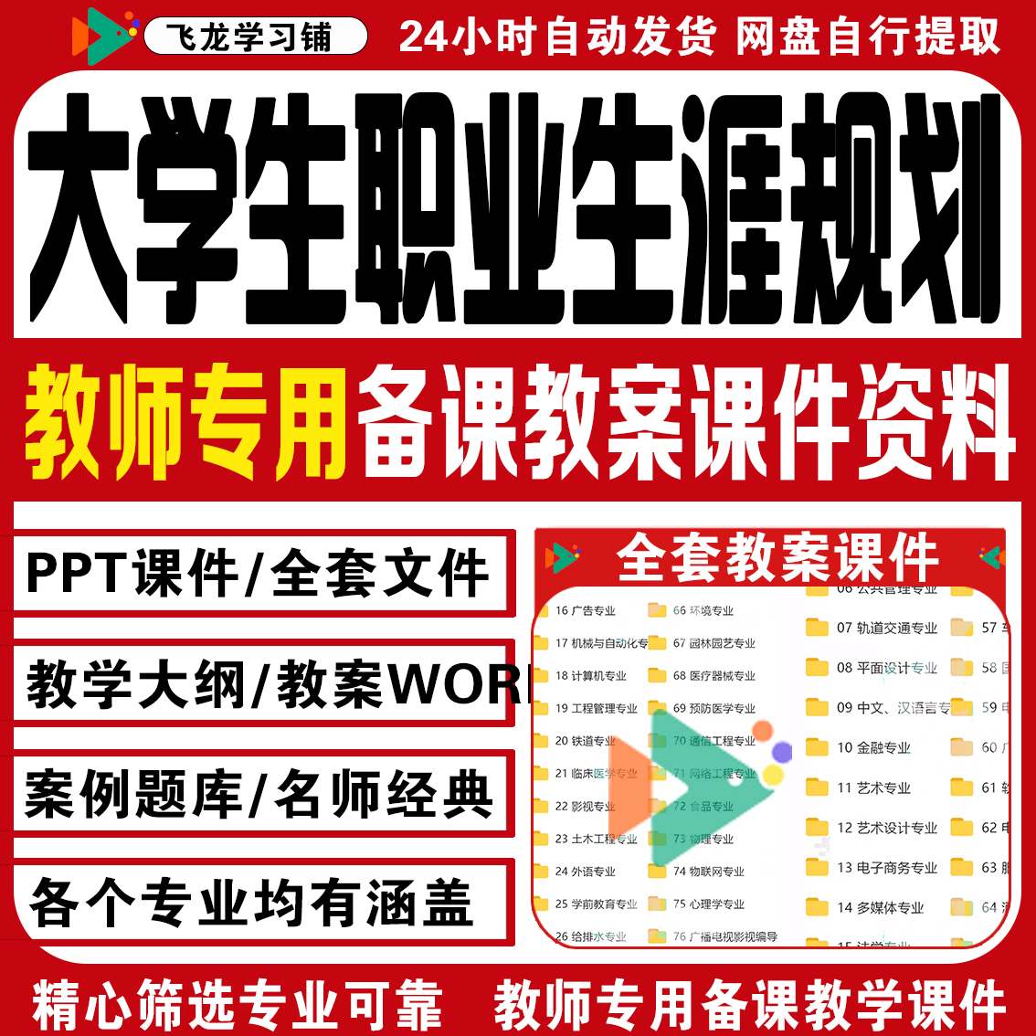 大学生职业生涯规划与就业指导教师备课教学案例全套教案课件ppt 商务/设计服务 设计素材/源文件 原图主图