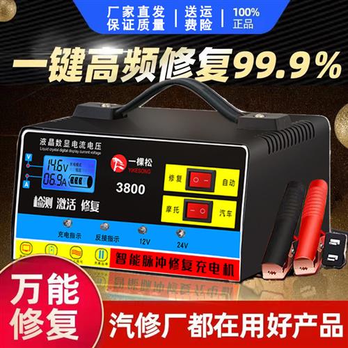 12v24v汽车电瓶充电器电池充电机纯铜大功率全智能脉冲修复通用型