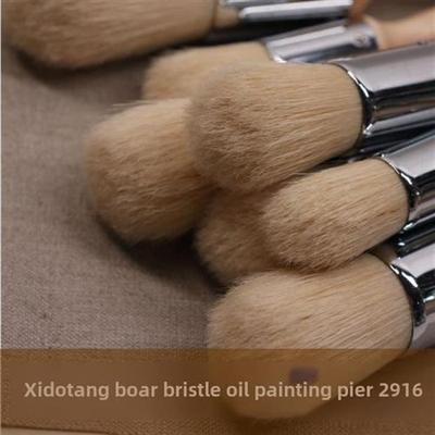 谢德堂2916猪鬃绘画墩大加厚圆头油画刷厚厚涂层油画刷