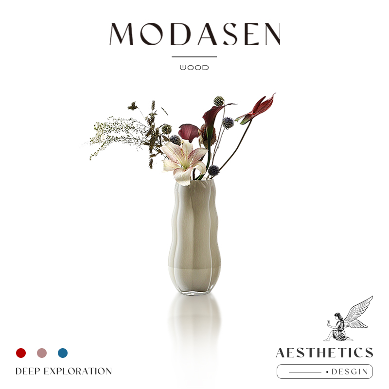 MODASEN乳白色不规则玻璃花瓶