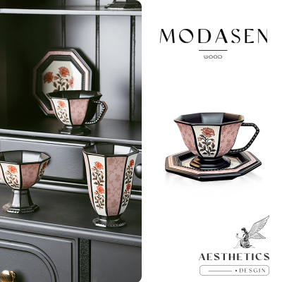 MODASEN咖啡杯碟八角水杯果盘