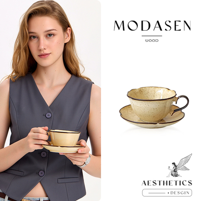 MODASEN复古窑变陶瓷咖啡杯碟