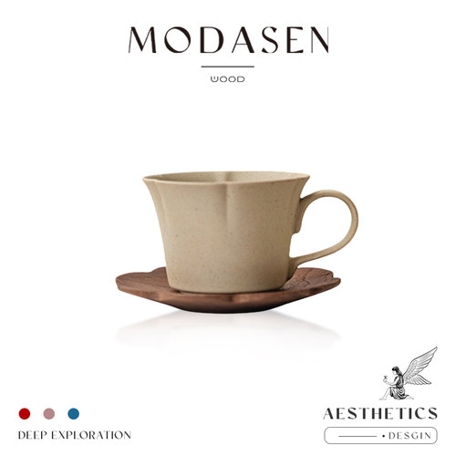 MODASEN复古海棠花咖啡杯碟茶杯