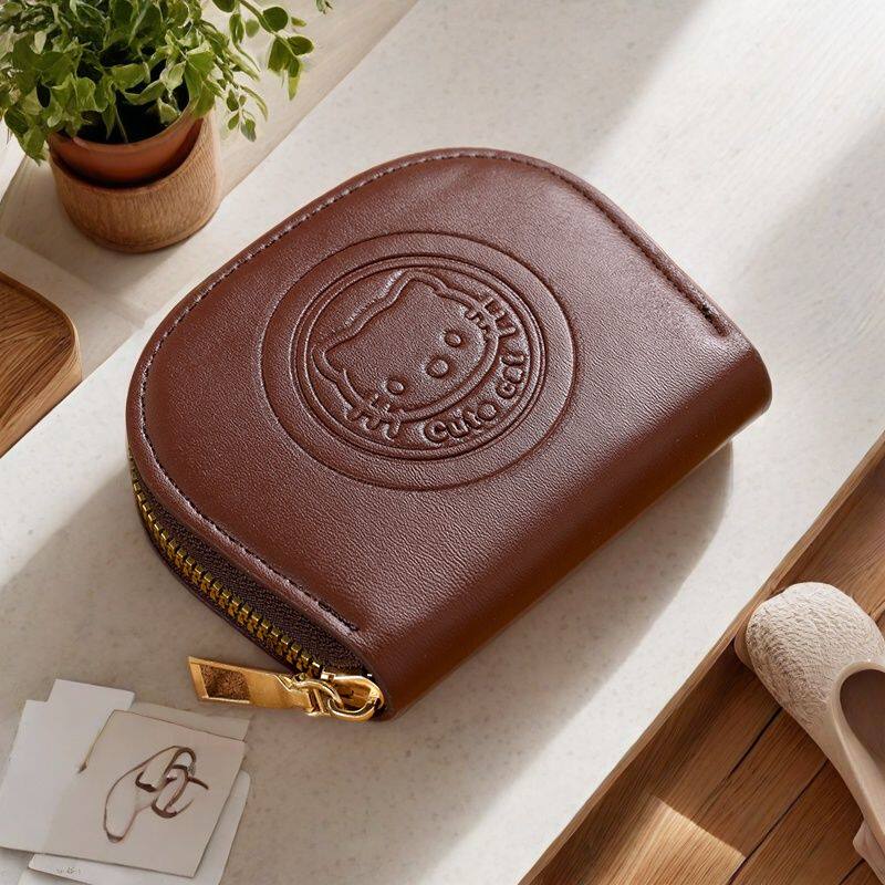 2026新款猫咪卡包女复古可爱多卡位证件零钱包简约小巧拉链卡套