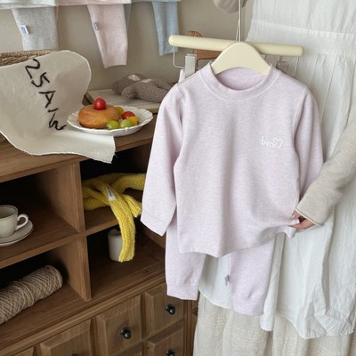 儿童睡衣套装纯棉秋衣秋裤内衣男女童舒绒套头加厚舒绒无骨家居服