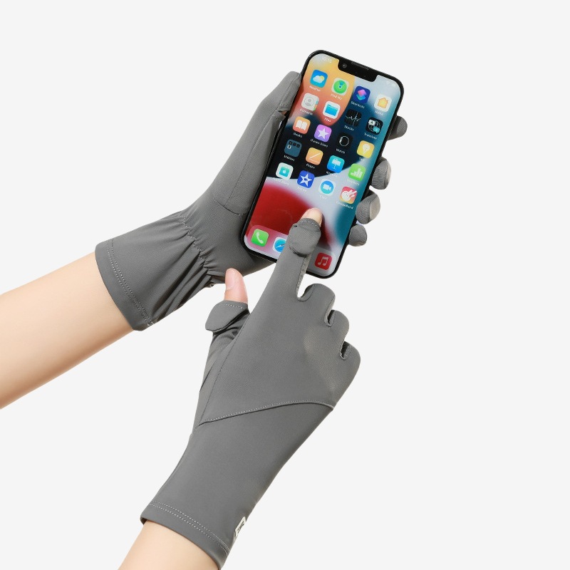 新款防晒手套女防紫外线开车可触屏薄款夏季冰丝电动车骑行中长款