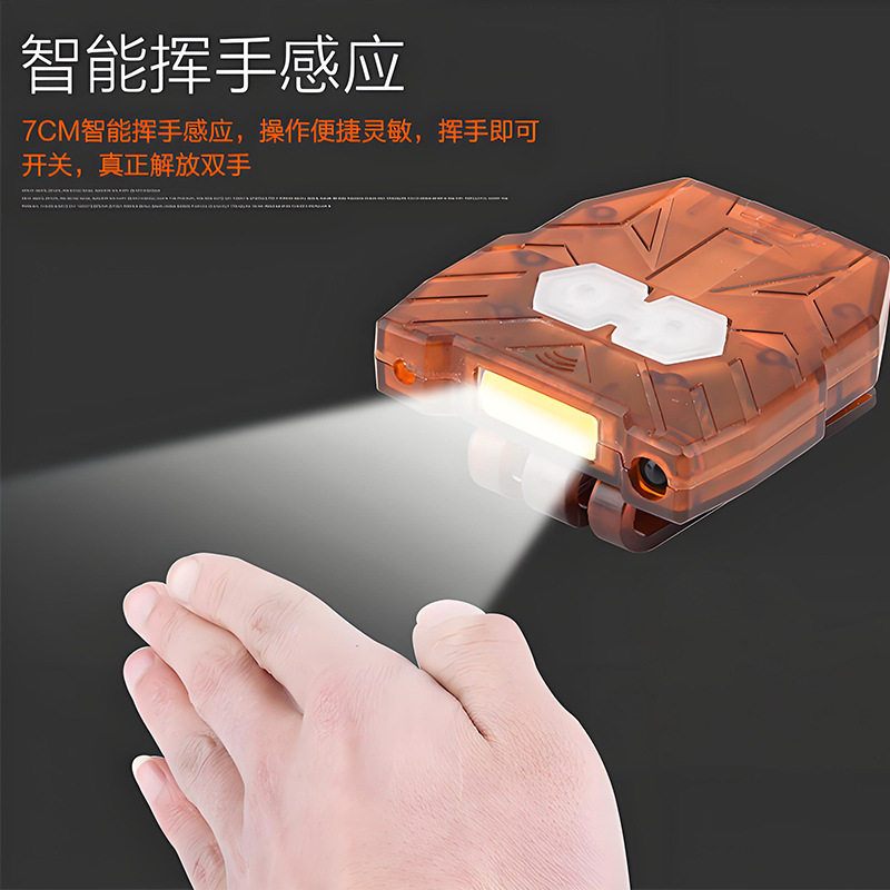 COB感应头灯夜钓可充电LE