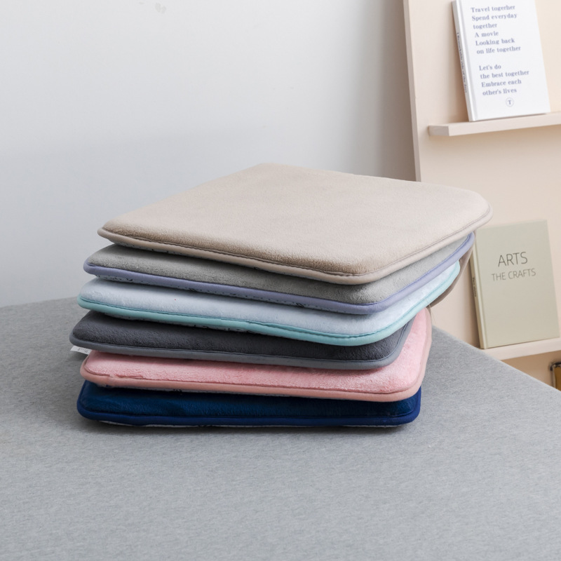 秋冬保暖珊瑚绒防滑餐椅垫坐垫 办公室薄电脑椅子垫防滑屁股垫