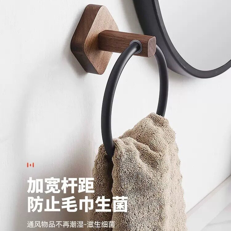 毛巾架圈实木洗脸巾置物