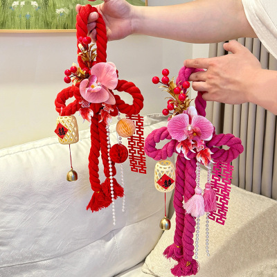 婚房布置万字结挂饰结婚礼新房窗帘喜字门把手挂件中国结喜庆用品