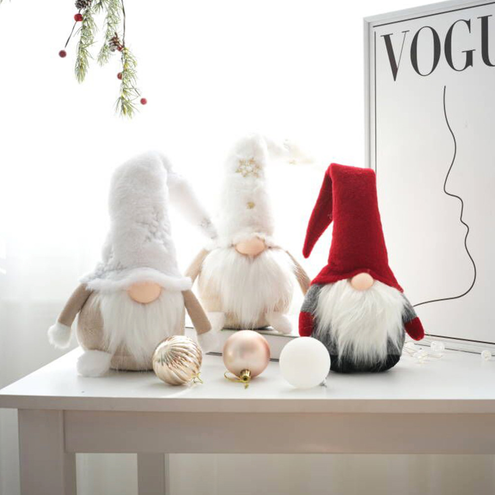 圣诞公仔鲁道夫圣诞树摆件欧式简约风布艺公仔圣诞老人雪人装饰品