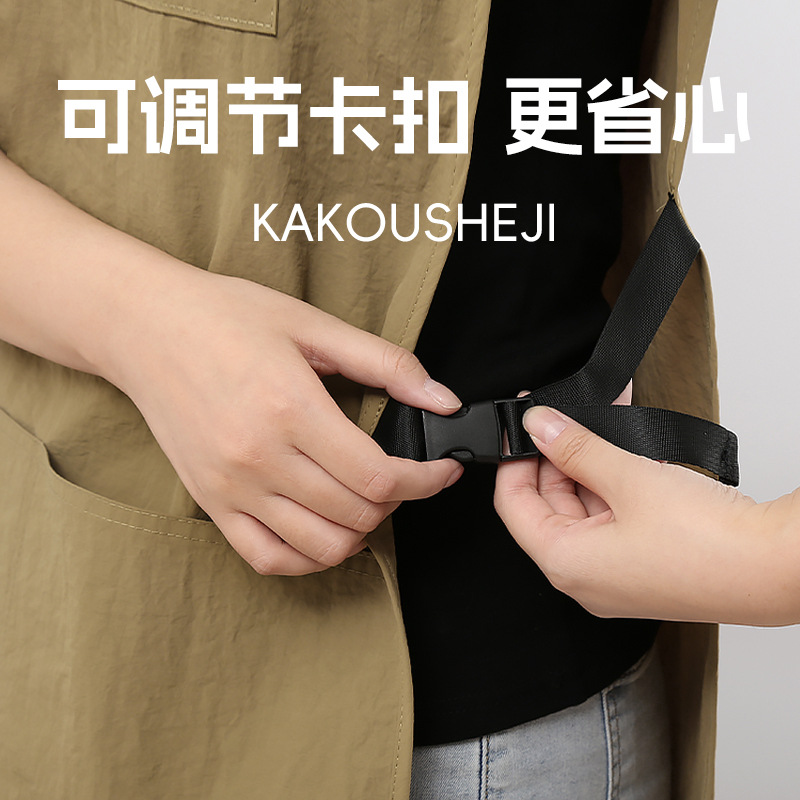 韩版家用厨房围裙防泼水咖啡店工作服透气马甲加大款围腰男女通用