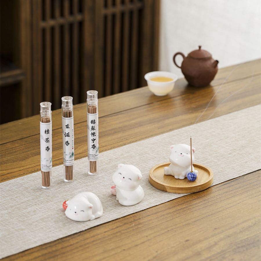 猫宝宝陶瓷香插家用香薰炉室内香道线香篆香炉盘香炉檀香熏香