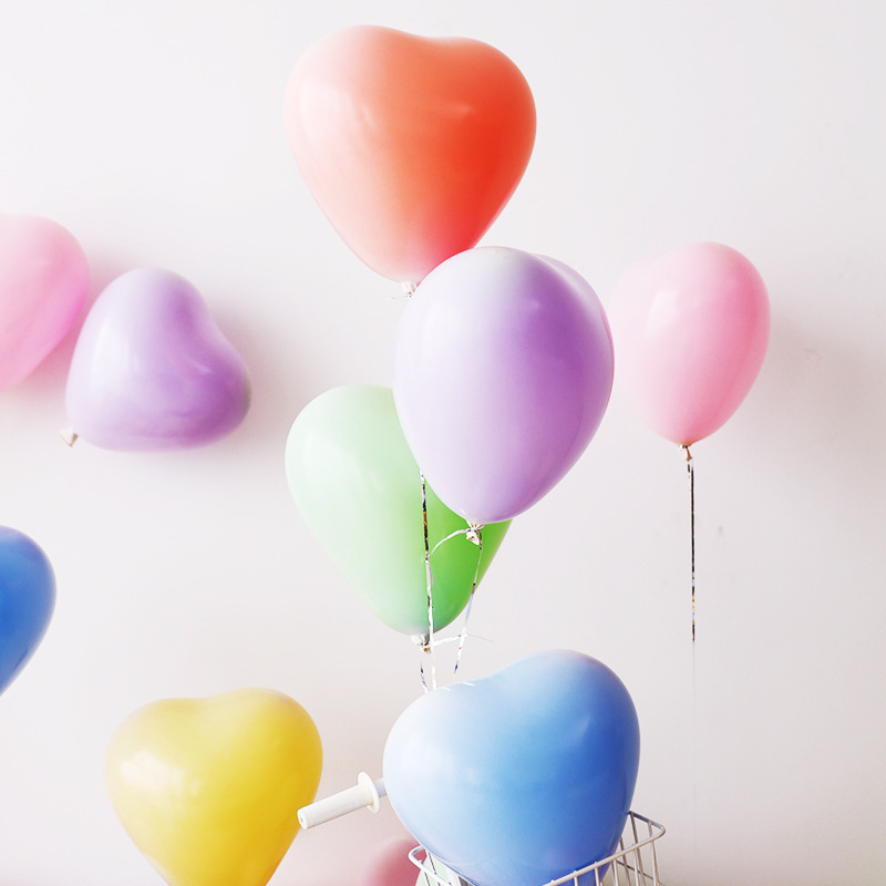 心形马卡龙气球 婚庆装饰用品表白气球 生日派对乳胶气球