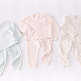 新生男童宝宝内衣秋冬装婴儿小童长袖纯棉肩开儿童套装四季两件套