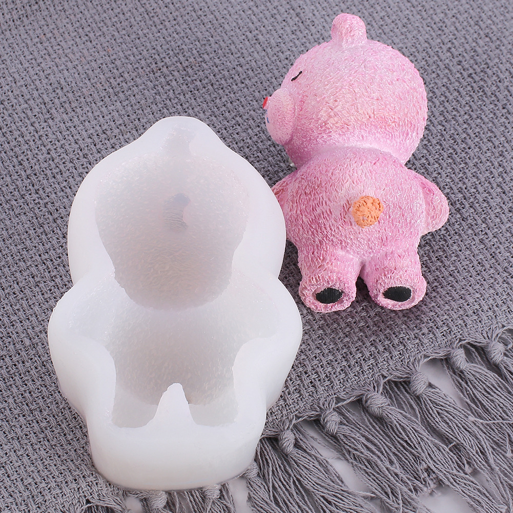 斯可立体趴趴熊慕斯硅胶模具 3Ddiy冰激凌小熊模瞌睡熊蛋糕模具