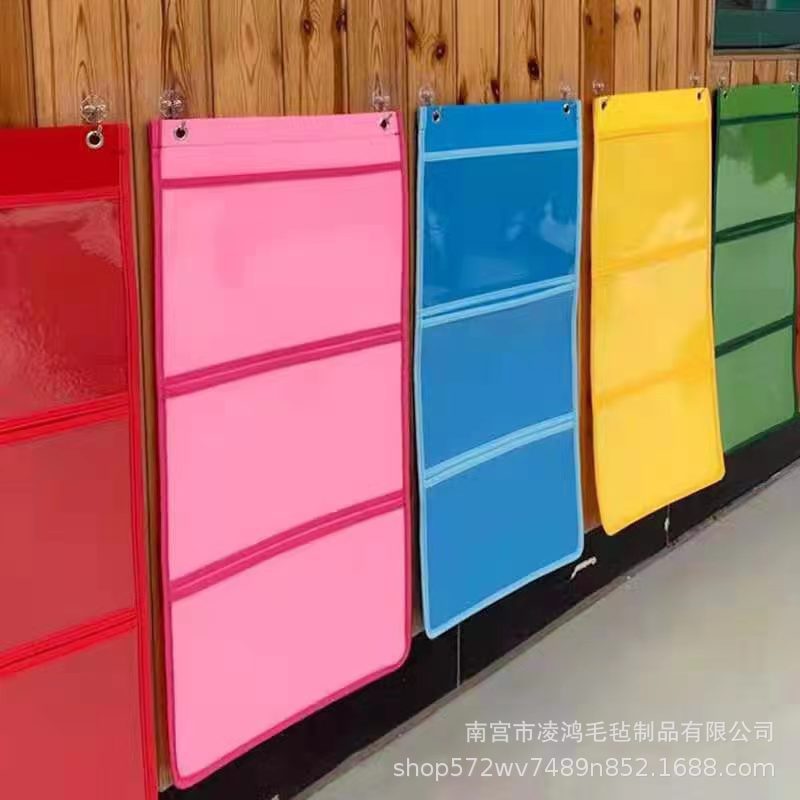 厂家供应幼儿园作品展示袋 美术学校绘画素材收纳袋奖状墙贴挂袋