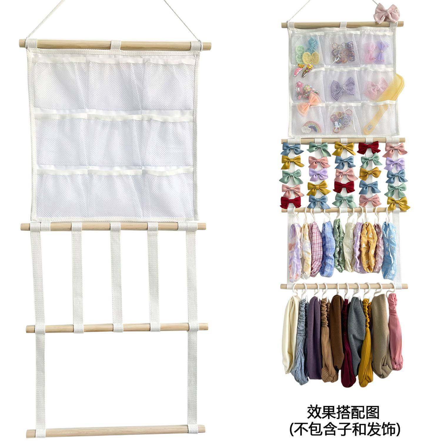 木棍织带儿童房发夹发饰收纳带壁挂头饰发圈整理带5条长款挂饰,家居饰品,壁饰,淘宝优惠券,粉丝福利购,淘宝优惠卷