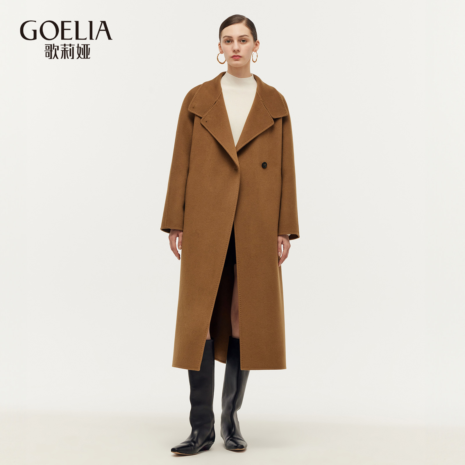 歌莉娅冬季新品羊毛双面呢大衣1CNL6N5K0