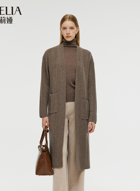 歌莉娅冬季新品羊毛扭花长开衫1CCC6J630