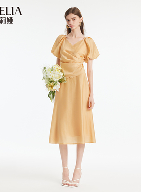 歌莉娅夏季新品天丝V领三件小香风连衣裙套装1C6RAB220