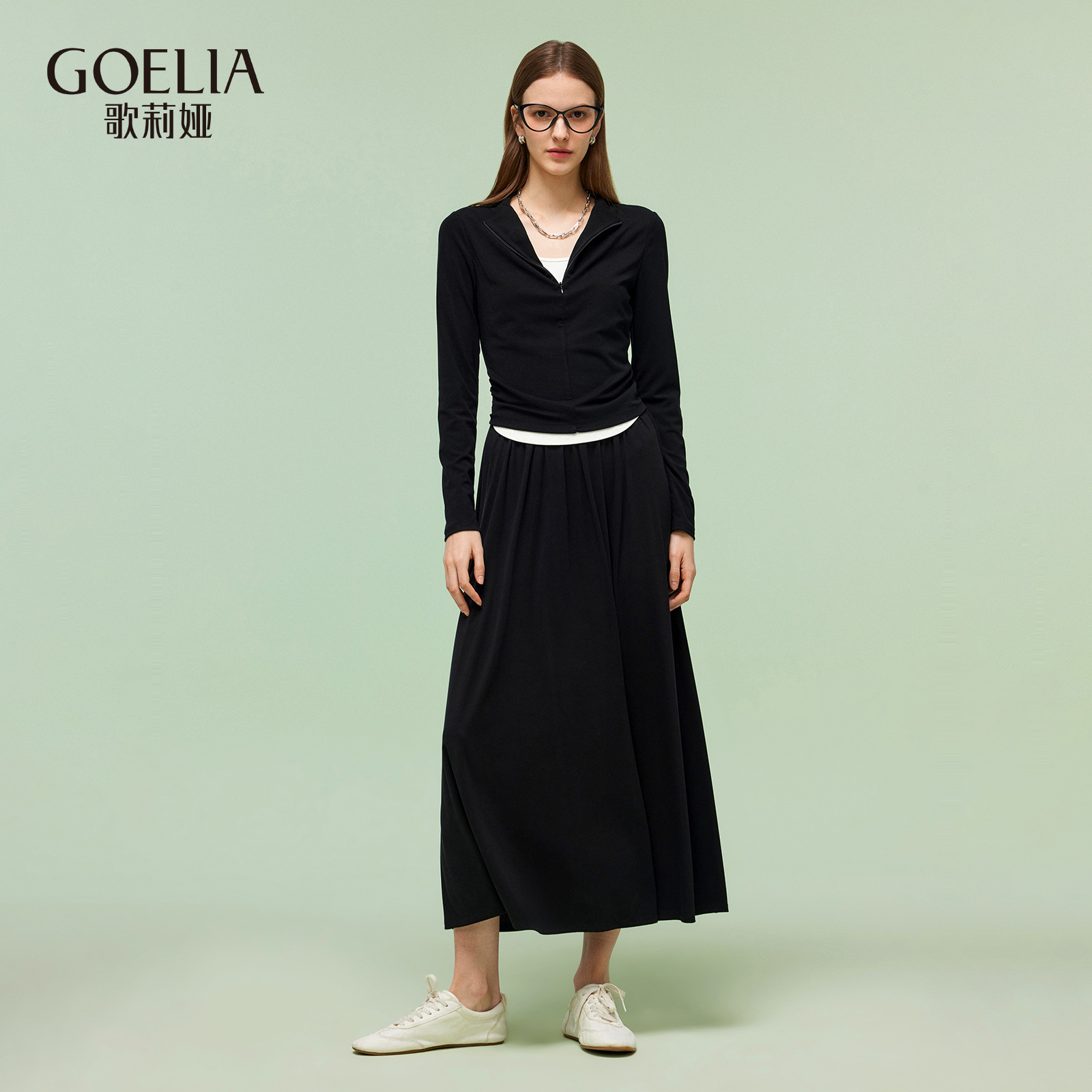 歌莉娅春季新品针织套装（针织上衣+半裙）1E2JAC790