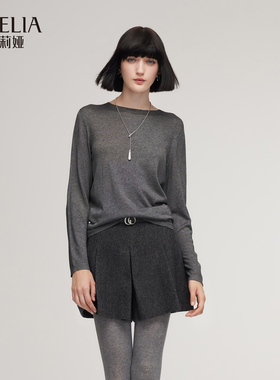 歌莉娅冬季新品无缝桑蚕丝羊绒毛针织衫1EDL5J410