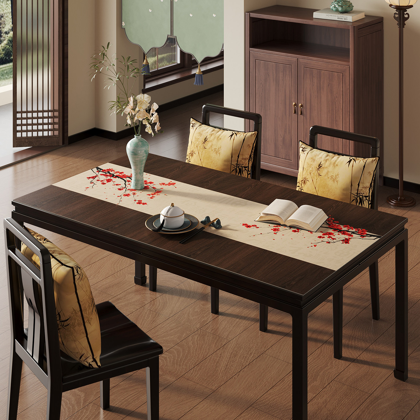 中式风餐桌垫防烫免洗高级感客厅餐桌桌布2026新款桌面保护垫子,居家布艺,桌布,淘宝优惠券,粉丝福利购,淘宝优惠卷