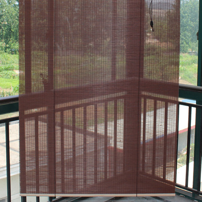 Home balcony sunshade partition bamboo curtain roller blind shading and anti bamboo curtain Chinese tea room lifting ba