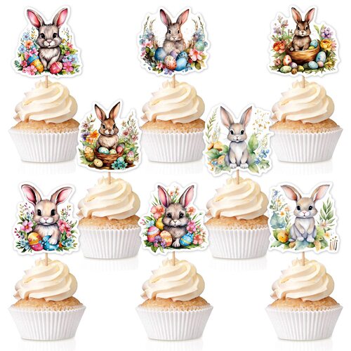 Cross border festive decoration cake card insertion Happy Easter holiday cupcake decoration plugin