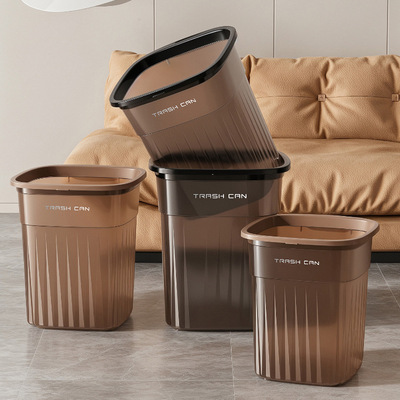 Transparent trash can, large capacity, household living room, kitchen trash can, high aesthetic value, bathroom, toilet