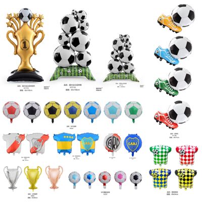 Standing football trophy aluminum foil balloon 2026 World Cup jersey design bar mall decoration