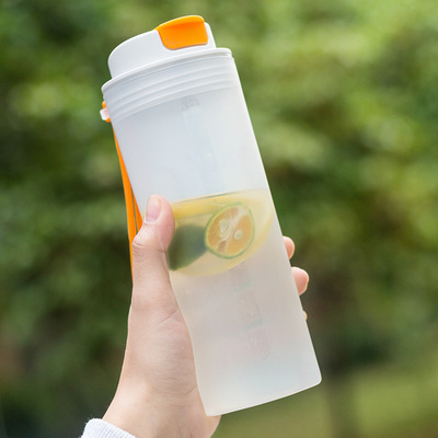 Handheld portable single-layer plastic cup, protein powder shaking cup, milkshake cup, sports and fitness water cup, gi