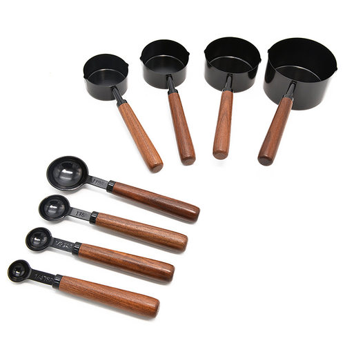 Cross border 48 piece set of black walnut wood, black warrior, black measuring spoon, measuring cup, graduated measurin