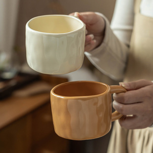 Makeup cream style ceramic cup, coffee cup, home office tea water cup, high aesthetic couple's cup
