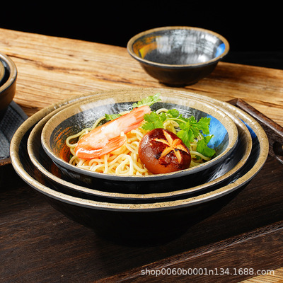 Japanese Lamian Noodles bowl, commercial noodle bowl, melamine Chinese retro noodle bowl, bamboo hat noodle bowl, noodl