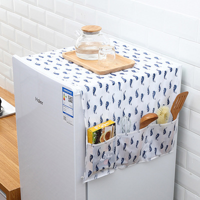 Household refrigerator cover cloth dust cover storage and organizing bag cover refrigerator cover hanging bag refrigera