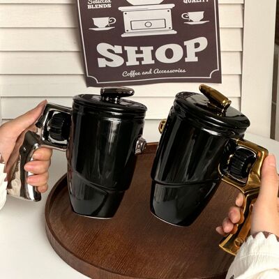 Amazon TK revolver cup ceramic mug personalized design coffee cup large capacity funny