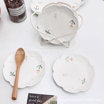 High aesthetic ceramic bone spitting dish set with high-end feel, suitable for household rice bowls, dishes, plates, ta