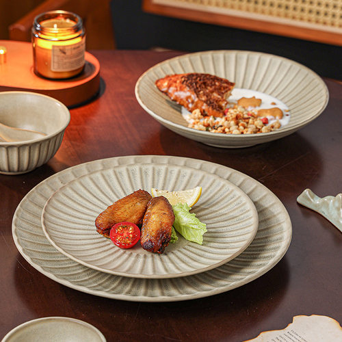 New style kiln change tableware series Dining room household dinner bowl spoon cup plate set afternoon tea Dim sum tabl