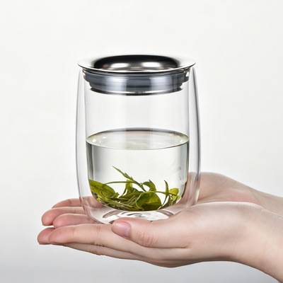 One person tea set, travel glass, modern filter, double-layer insulation, tea separation, teapot, lazy tea maker, artif